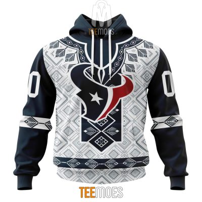 NFL Houston Texans Custom Name Number Native Pattern Pullover Hoodie