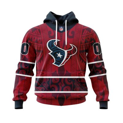 NFL Houston Texans Custom Name Number Native With Samoa Culture Pullover Hoodie