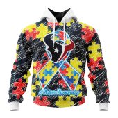Nfl Houston Texans Custom Name Number Puzzle Autism Awareness Pullover Hoodie Front.jpg - demo10