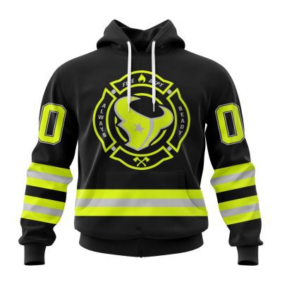 NFL Houston Texans Custom Name Number Special FireFighter Uniform Pullover Hoodie