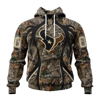 NFL Houston Texans Custom Name Number Special Hunting Camo Pullover Hoodie