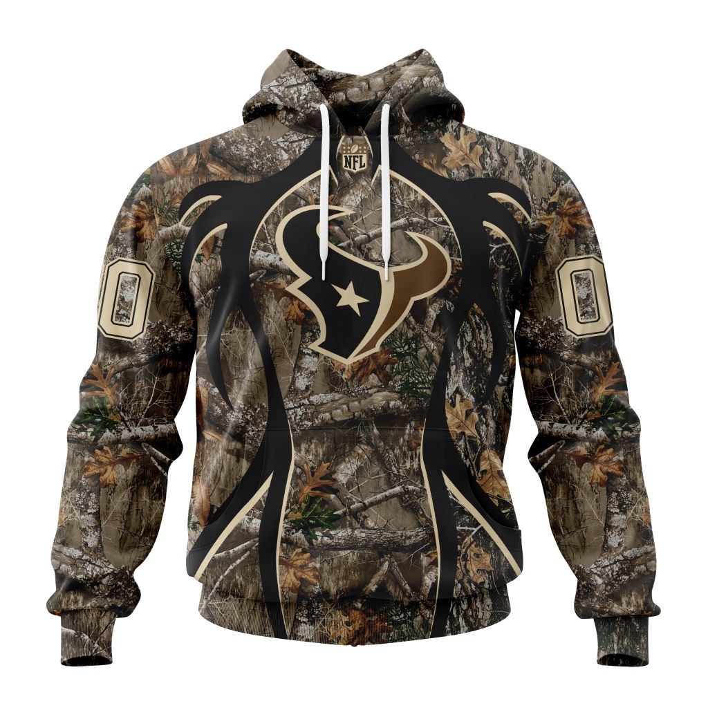 NFL Houston Texans Custom Name Number Special Hunting Camo Pullover Hoodie NFL Houston Texans Custom Name Number Special Hunting Camo Pullover Hoodie