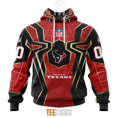 NFL Houston Texans Custom Name Spider Man Pullover Hoodie