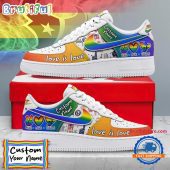 NFL Houston Texans Pride Peace Love Texans Custom Air Force 1 Shoes Sneaker