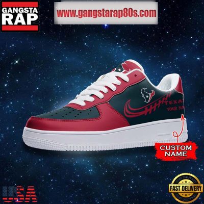 NFL Houston Texans Unique Design Custom Name Air Force 1 Sneaker Shoes