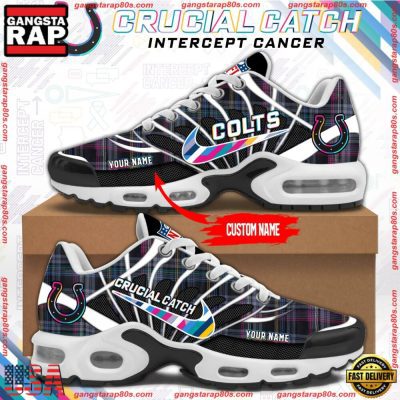 NFL Indianapolis Colts Crucial Catch Intercept Cancer Air Max Plus Shoes Running Sneakers