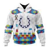NFL Indianapolis Colts Custom Name Number Autism Awareness Pullover Hoodie