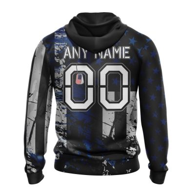 NFL Indianapolis Colts Custom Name Number Classic Grunge American Flag Pullover Hoodie