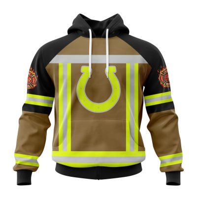 NFL Indianapolis Colts Custom Name Number Firefighter Uniform Pullover Hoodie