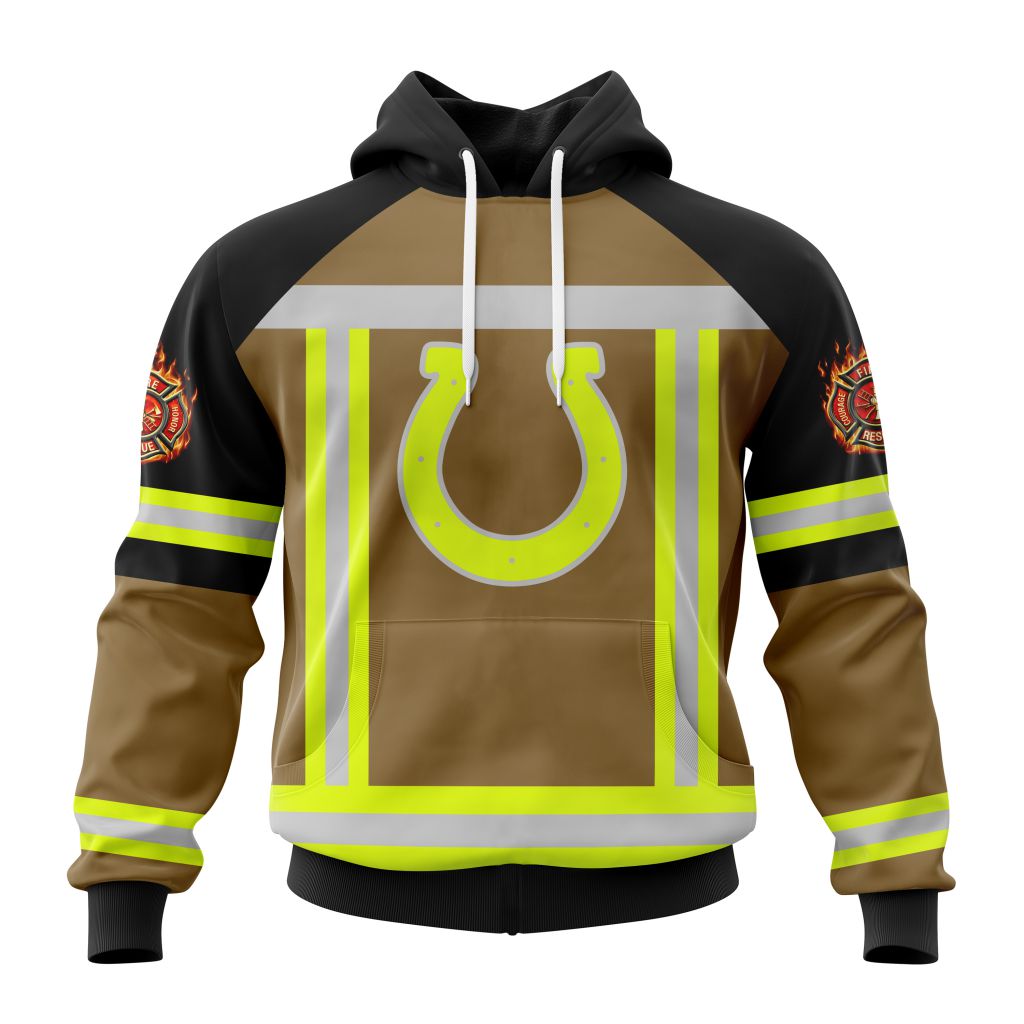 NFL Indianapolis Colts Custom Name Number Firefighter Uniform Pullover Hoodie NFL Indianapolis Colts Custom Name Number Firefighter Uniform Pullover Hoodie