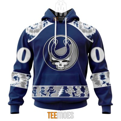 NFL Indianapolis Colts Custom Name Number Grateful Dead Pullover Hoodie