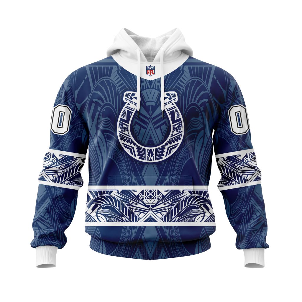 NFL Indianapolis Colts Custom Name Number Native With Samoa Culture Pullover Hoodie NFL Indianapolis Colts Custom Name Number Native With Samoa Culture Pullover Hoodie