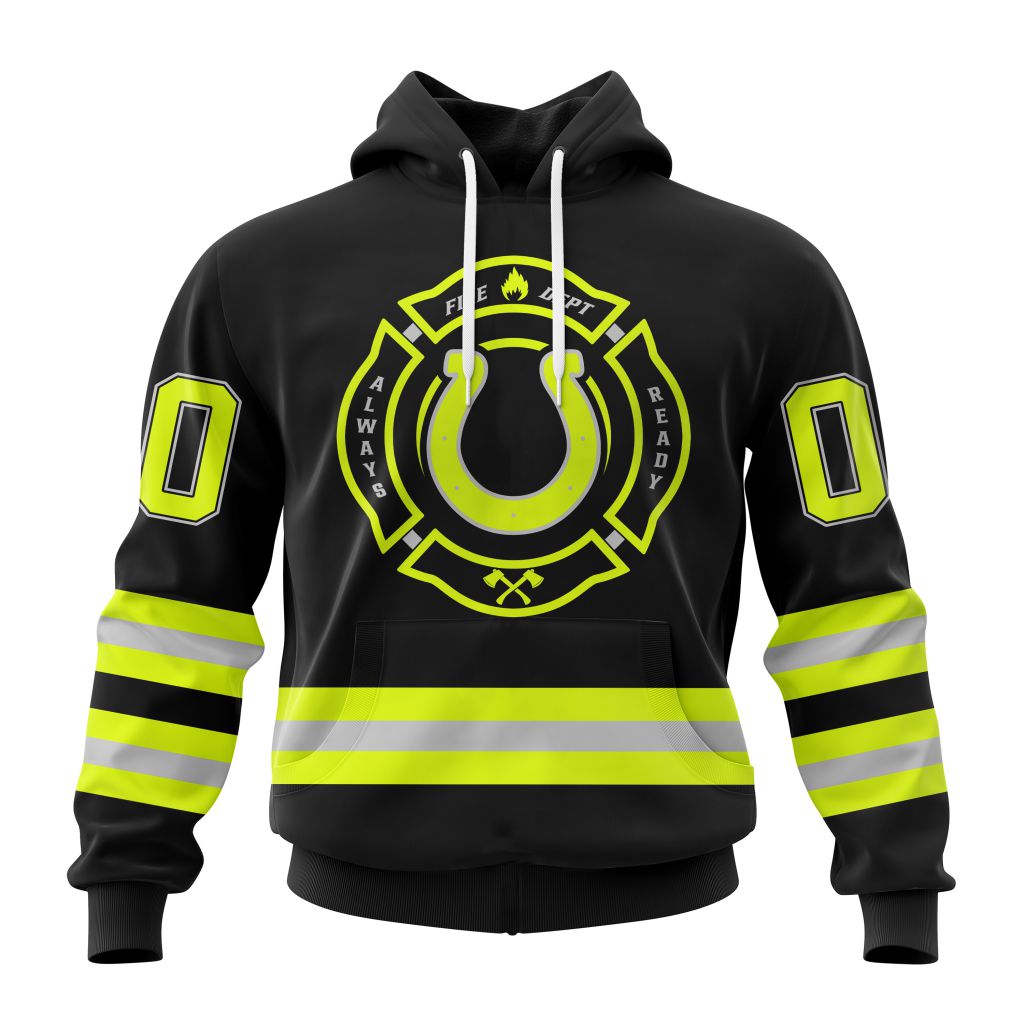 NFL Indianapolis Colts Custom Name Number Special FireFighter Uniform Pullover Hoodie NFL Indianapolis Colts Custom Name Number Special FireFighter Uniform Pullover Hoodie