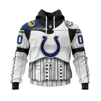 NFL Indianapolis Colts Custom Name Number Star Wars Pullover Hoodie