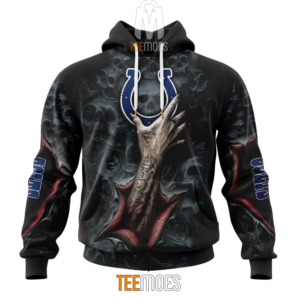 NFL Indianapolis Colts Halloween Horror Skull Pullover Hoodie NFL Indianapolis Colts Halloween Horror Skull Pullover Hoodie