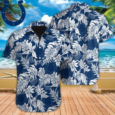 NFL Indianapolis Colts Tropical Leafs Hawaiian Shirt
