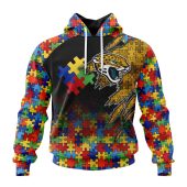 Nfl Jacksonville Jaguars Custom Name Number Autism Awareness Design Pullover Hoodie Front.jpg - demo10