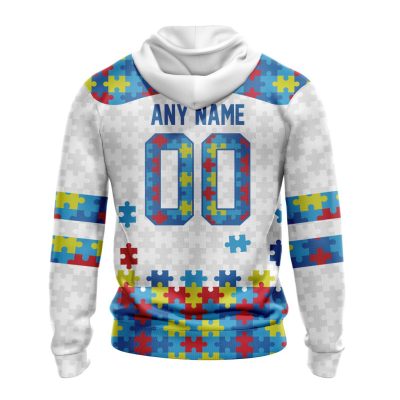 NFL Jacksonville Jaguars Custom Name Number Autism Awareness Pullover Hoodie
