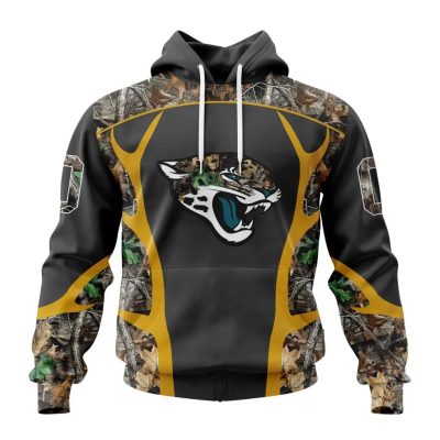 NFL Jacksonville Jaguars Custom Name Number Camo Hunting Pullover Hoodie
