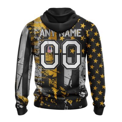 NFL Jacksonville Jaguars Custom Name Number Classic Grunge American Flag Pullover Hoodie