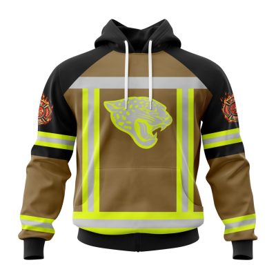 NFL Jacksonville Jaguars Custom Name Number Firefighter Uniform Pullover Hoodie