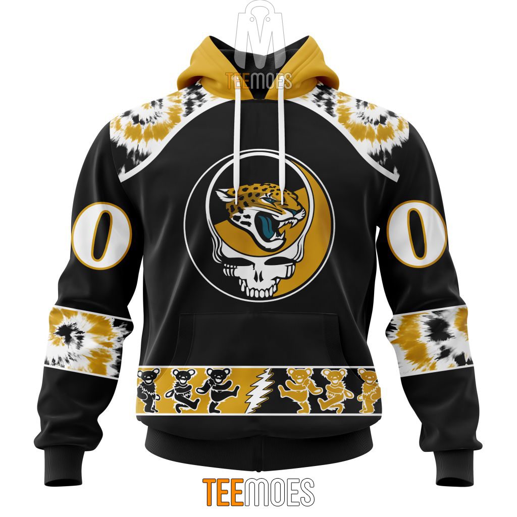 NFL Jacksonville Jaguars Custom Name Number Grateful Dead Pullover Hoodie NFL Jacksonville Jaguars Custom Name Number Grateful Dead Pullover Hoodie