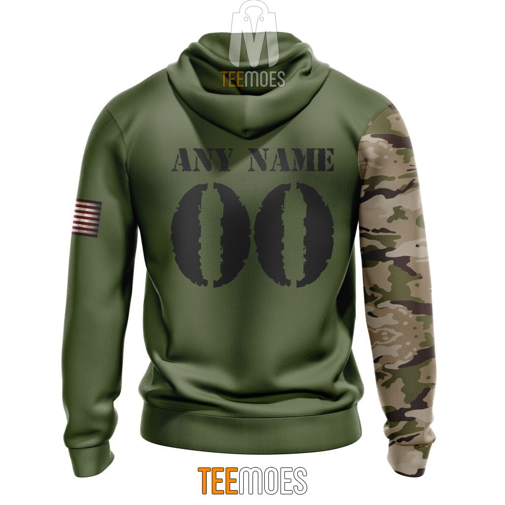 NFL Jacksonville Jaguars Custom Name Number Green Camo US Military Pullover Hoodie NFL Jacksonville Jaguars Custom Name Number Green Camo US Military Pullover Hoodie