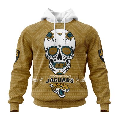 NFL Jacksonville Jaguars Custom Name Number Kits For Dia De Muertos Pullover Hoodie