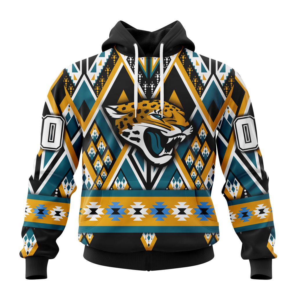 NFL Jacksonville Jaguars Custom Name Number Native Concepts Pullover Hoodie NFL Jacksonville Jaguars Custom Name Number Native Concepts Pullover Hoodie