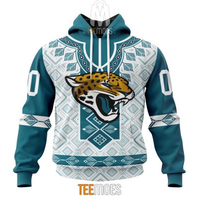 NFL Jacksonville Jaguars Custom Name Number Native Pattern Pullover Hoodie