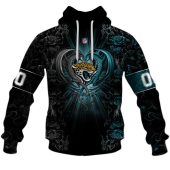 Nfl Jacksonville Jaguars Custom Name Number Rose Dragon Pullover Hoodie Front.jpg - demo10