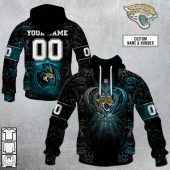 Nfl Jacksonville Jaguars Custom Name Number Rose Dragon Pullover Hoodie Front Back.jpg - demo10