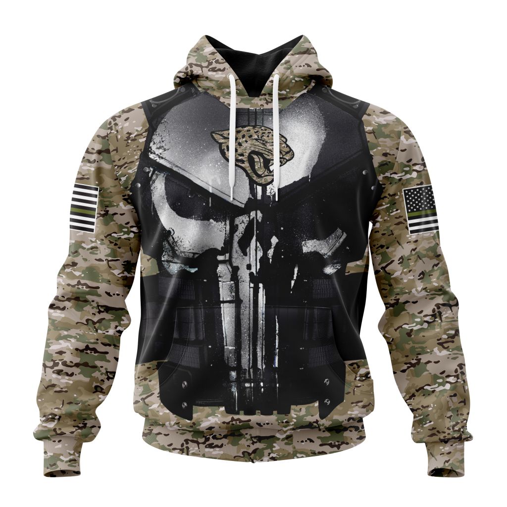 NFL Jacksonville Jaguars Custom Name Number Skull Camo Veteran Kits Pullover Hoodie NFL Jacksonville Jaguars Custom Name Number Skull Camo Veteran Kits Pullover Hoodie