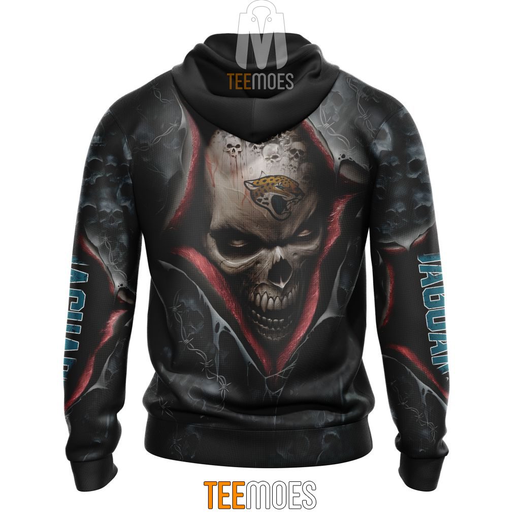 NFL Jacksonville Jaguars Halloween Horror Skull Pullover Hoodie NFL Jacksonville Jaguars Halloween Horror Skull Pullover Hoodie