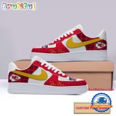 NFL Kansas City Chiefs Christmas Logo Pattern Custom Air Force 1 Shoes Sneaker
