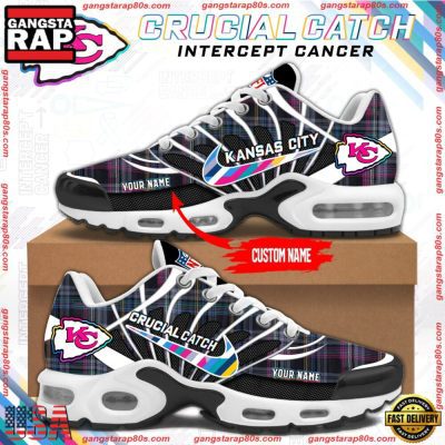 NFL Kansas City Chiefs Crucial Catch Intercept Cancer Air Max Plus Shoes Running Sneakers