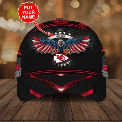 NFL Kansas City Chiefs Custom Name Eagle Classic Cap