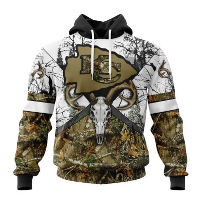 NFL Kansas City Chiefs Custom Name Number Deer Skull And Forest Pullover Hoodie