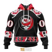 NFL Kansas City Chiefs Custom Name Number Grateful Dead Pullover Hoodie