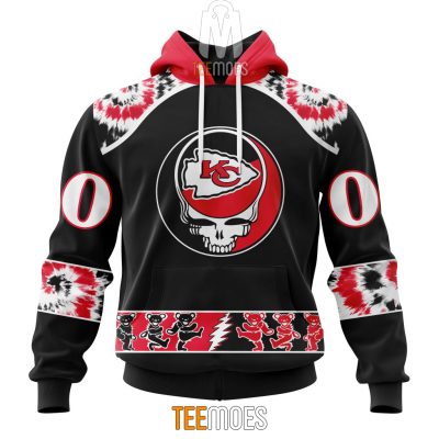 NFL Kansas City Chiefs Custom Name Number Grateful Dead Pullover Hoodie