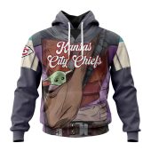 NFL Kansas City Chiefs Custom Name Number Mandalorian And Baby Yoda Pullover Hoodie