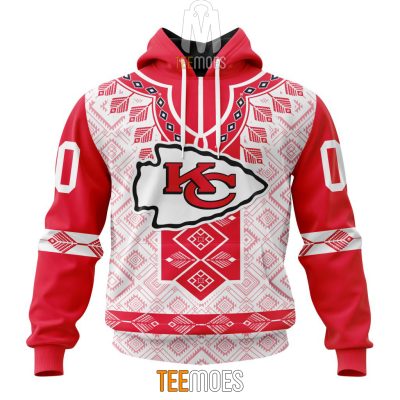 NFL Kansas City Chiefs Custom Name Number Native Pattern Pullover Hoodie