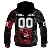 Nfl Kansas City Chiefs Custom Name Number Rose Dragon Pullover Hoodie Back.jpg - demo10