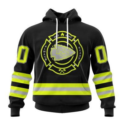 NFL Kansas City Chiefs Custom Name Number Special FireFighter Uniform Pullover Hoodie