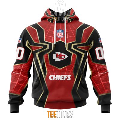 NFL Kansas City Chiefs Custom Name Number Spider Man Pullover Hoodie
