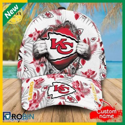 NFL Kansas City Chiefs Custom Name Tropical Flower Classic Cap