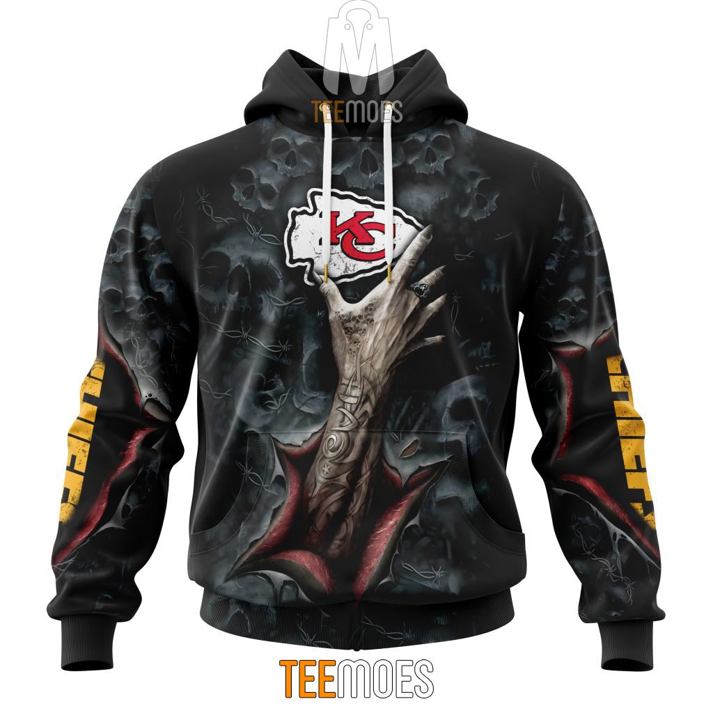 NFL Kansas City Chiefs Halloween Horror Skull Pullover Hoodie NFL Kansas City Chiefs Halloween Horror Skull Pullover Hoodie