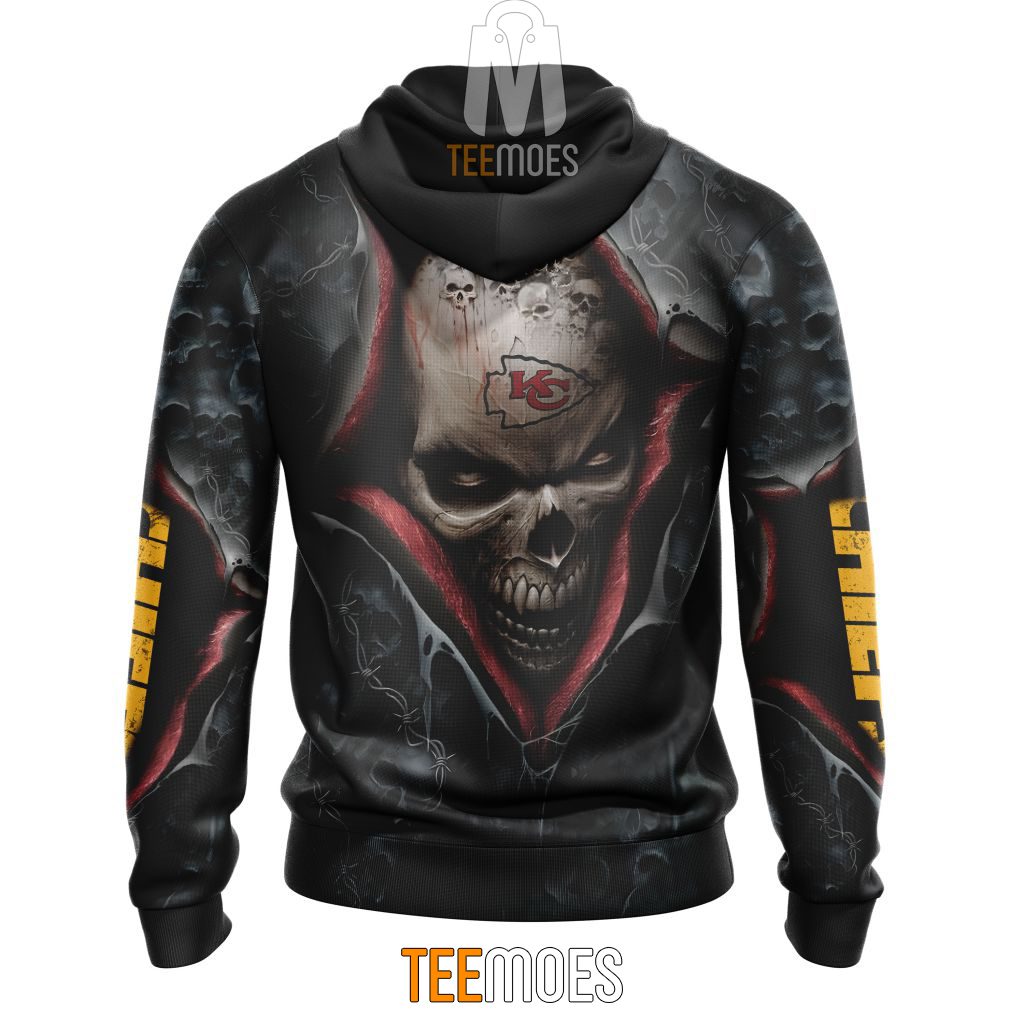 NFL Kansas City Chiefs Halloween Horror Skull Pullover Hoodie NFL Kansas City Chiefs Halloween Horror Skull Pullover Hoodie