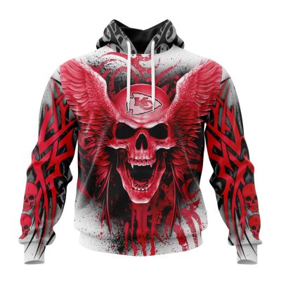 NFL Kansas City Chiefs Special Kits With Skull Pullover Hoodie
