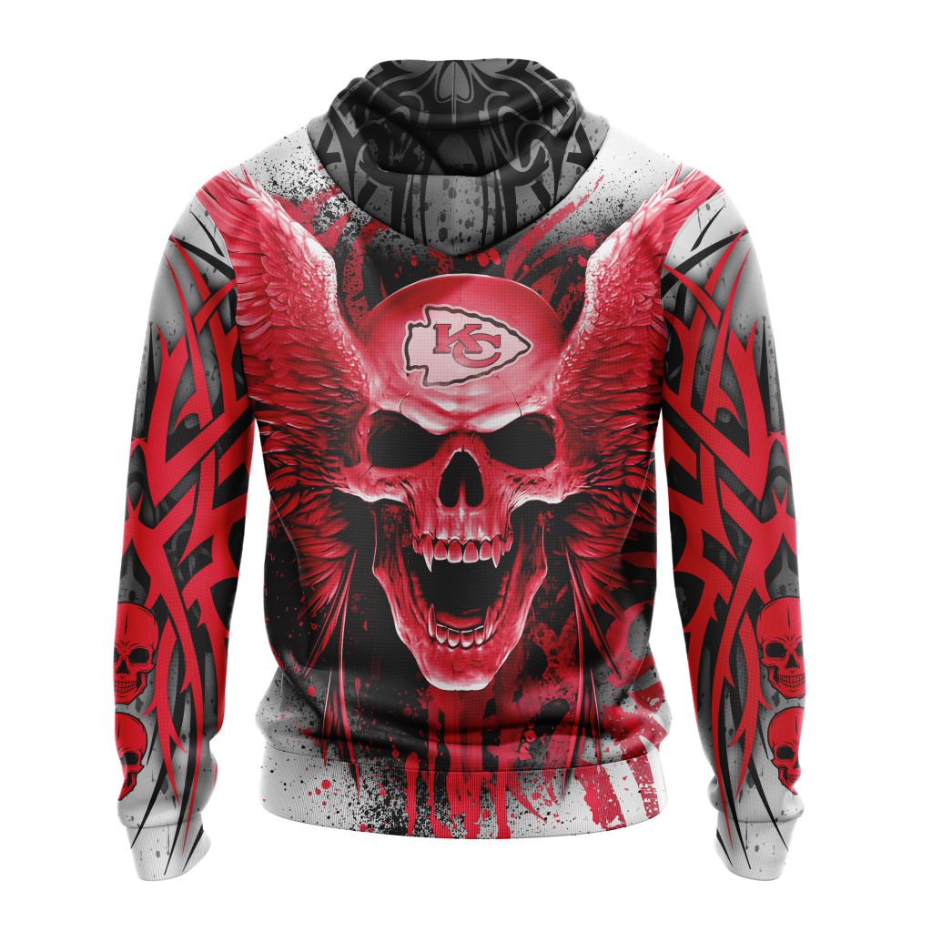 NFL Kansas City Chiefs Special Kits With Skull Pullover Hoodie NFL Kansas City Chiefs Special Kits With Skull Pullover Hoodie